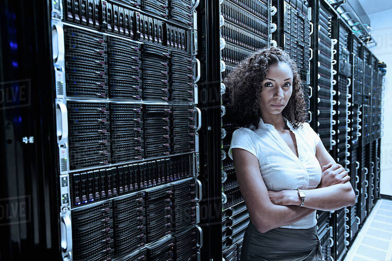 Woman Server Room